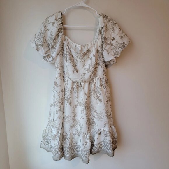 Blu Pepper Mini Dress Large L Floral Peasant Cottagecore Feminine Coquette - Picture 1 of 6